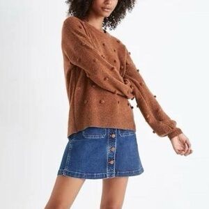 Madewell Brockton Bobble Sweater Merino Wool Blend Size Medium